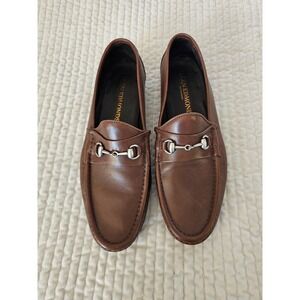 Allen Edmonds Horse Bit VERONA II 2 Italian Men's Dress Loafers 9.5 D Brown Tan